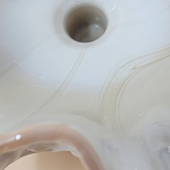 Vintage Ruffled Edge Ceramic Compote Dish Intricate Diamond PatternGlossy Finish - Picture 8 of 11